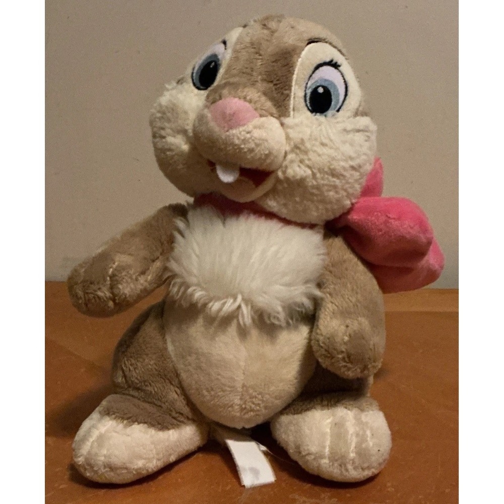 Disney Store Exclusive Easter Bow Miss Bunny Plush 10" Thumper Bambi Pink Tan